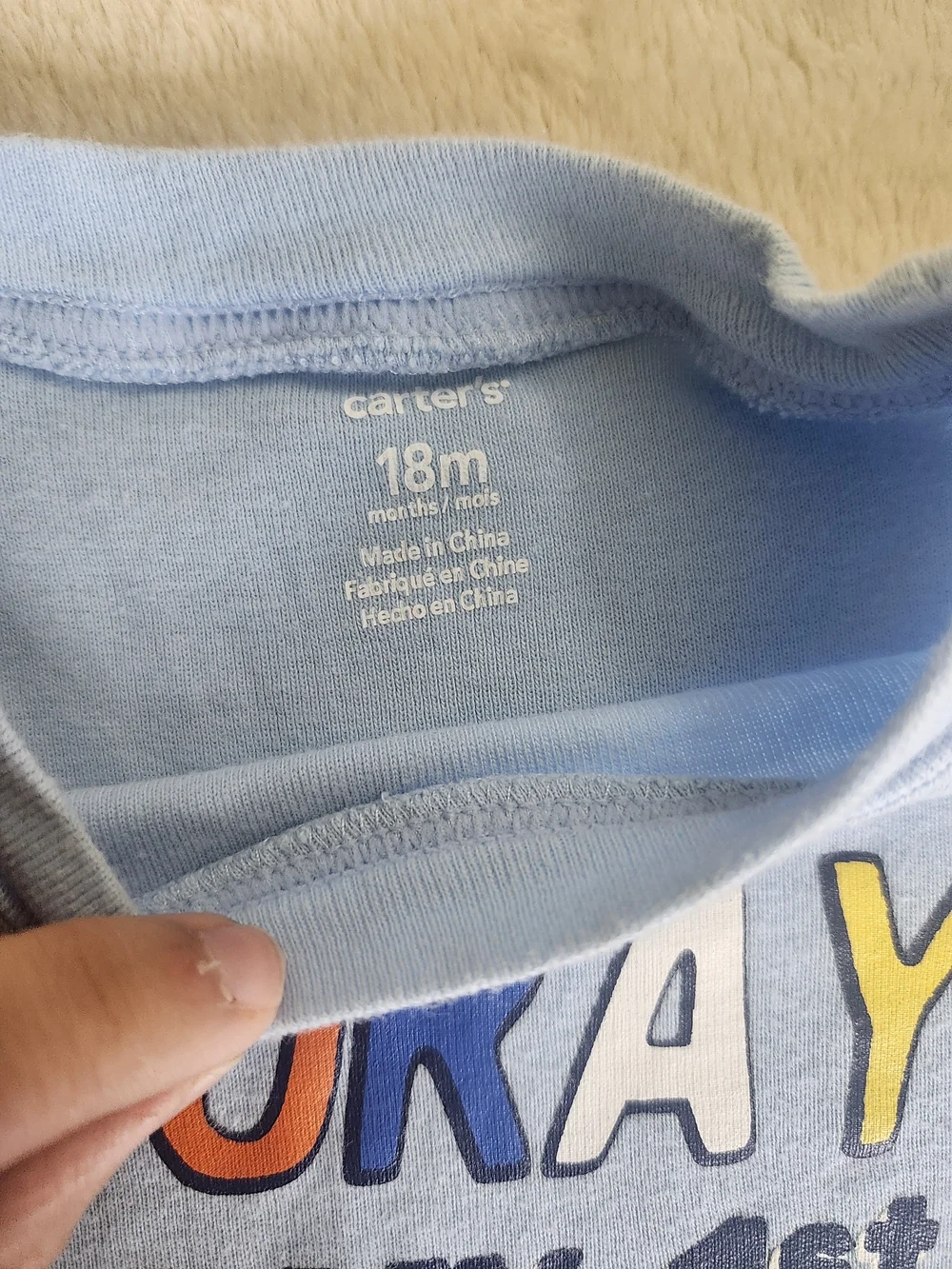 Carter's Light Blue 1st Birthday Bodysuit